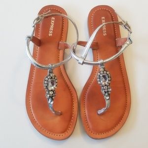 Embellished Soft T-Strap Sandals 6.5
